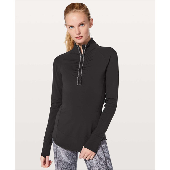 Lululemon Run 1/2 Zip Reflective Long Sleeve Black size 4 NWOT - Picture 3 of 12